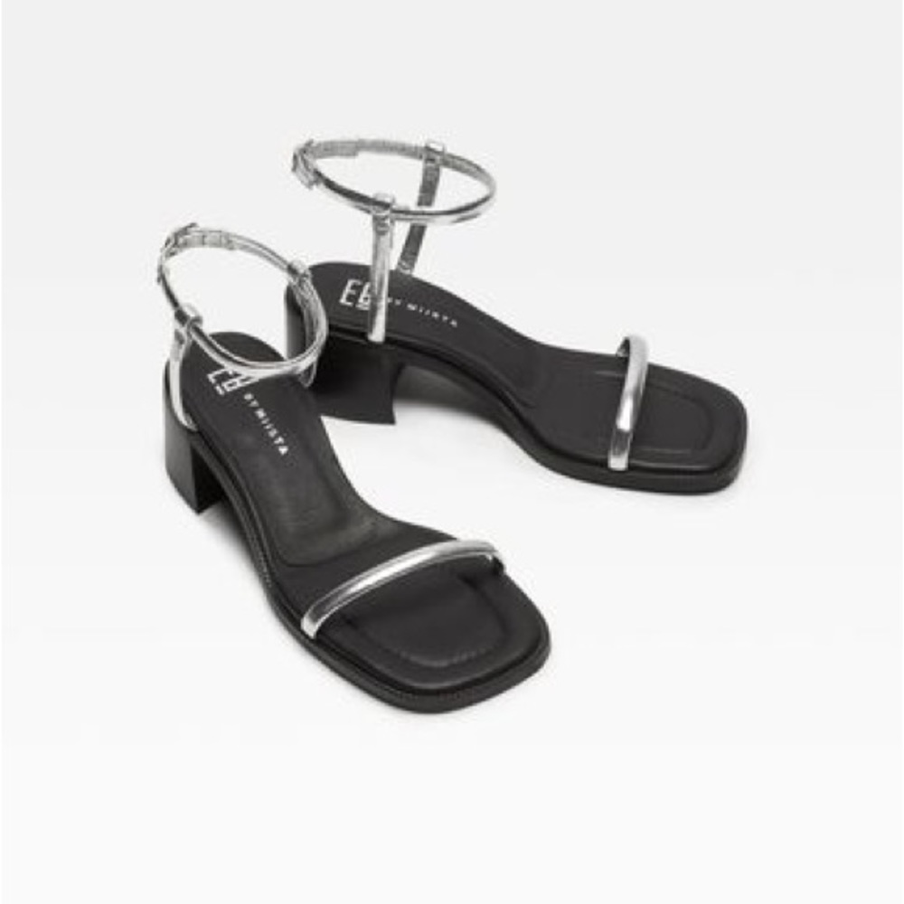 E8 Miista Petia Silver Sandals Size 37